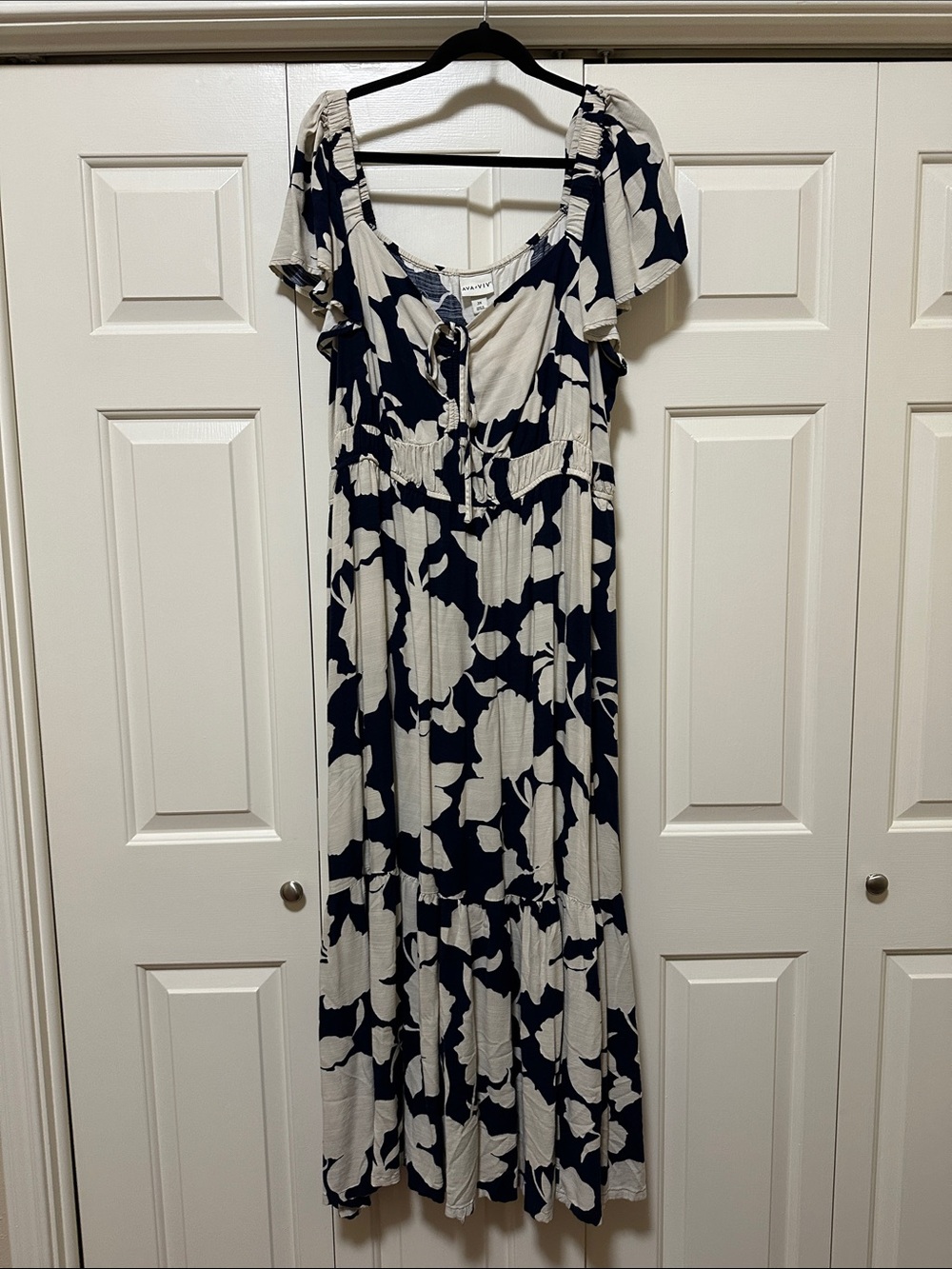 Ava & Viv Navy and Cream Floral Dress